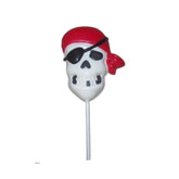 Pirate Skull Red White Milk Chocolate Lollipop Suckers